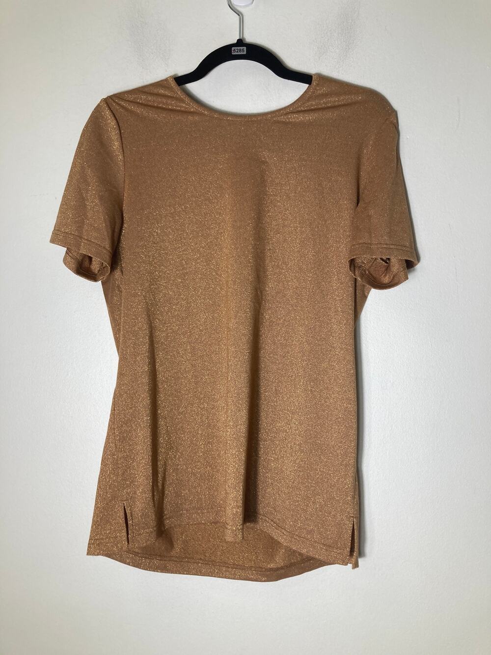 Cali and York Gold Shimmery Short Sleeve Sz S